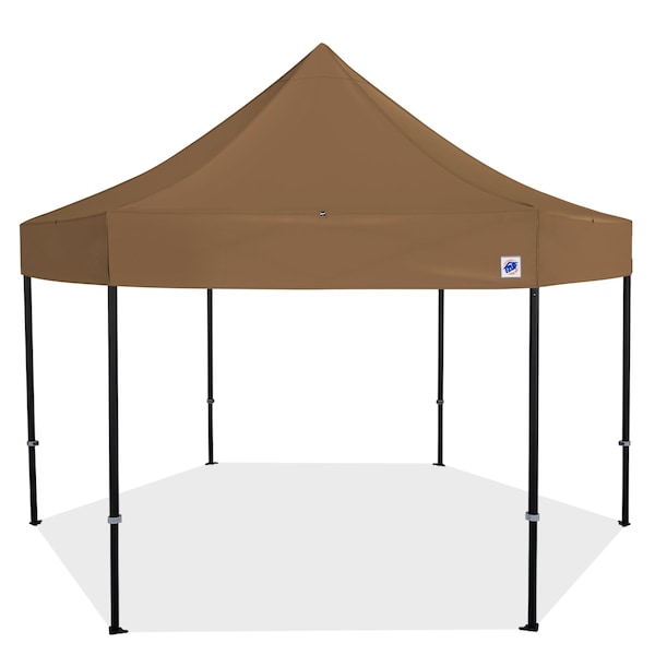 TAA Compliant HUB Shelter, 15' W x 15' L, Black Aluminum Frame, Coyote Brown Top